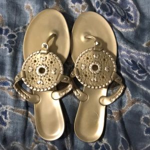Authentic Jack Rogers Gold Jelly Sandals